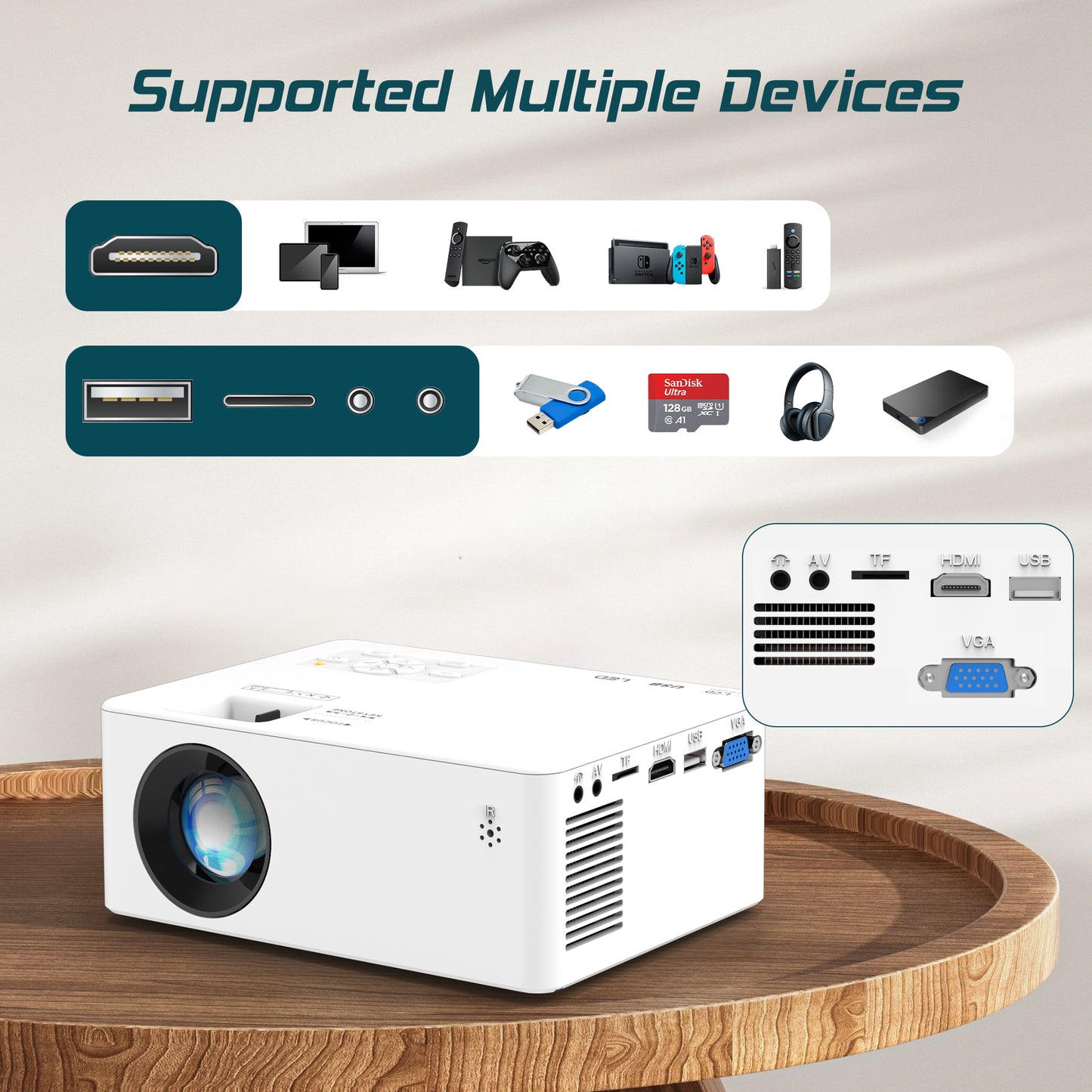 1080P projector with Bluetooth