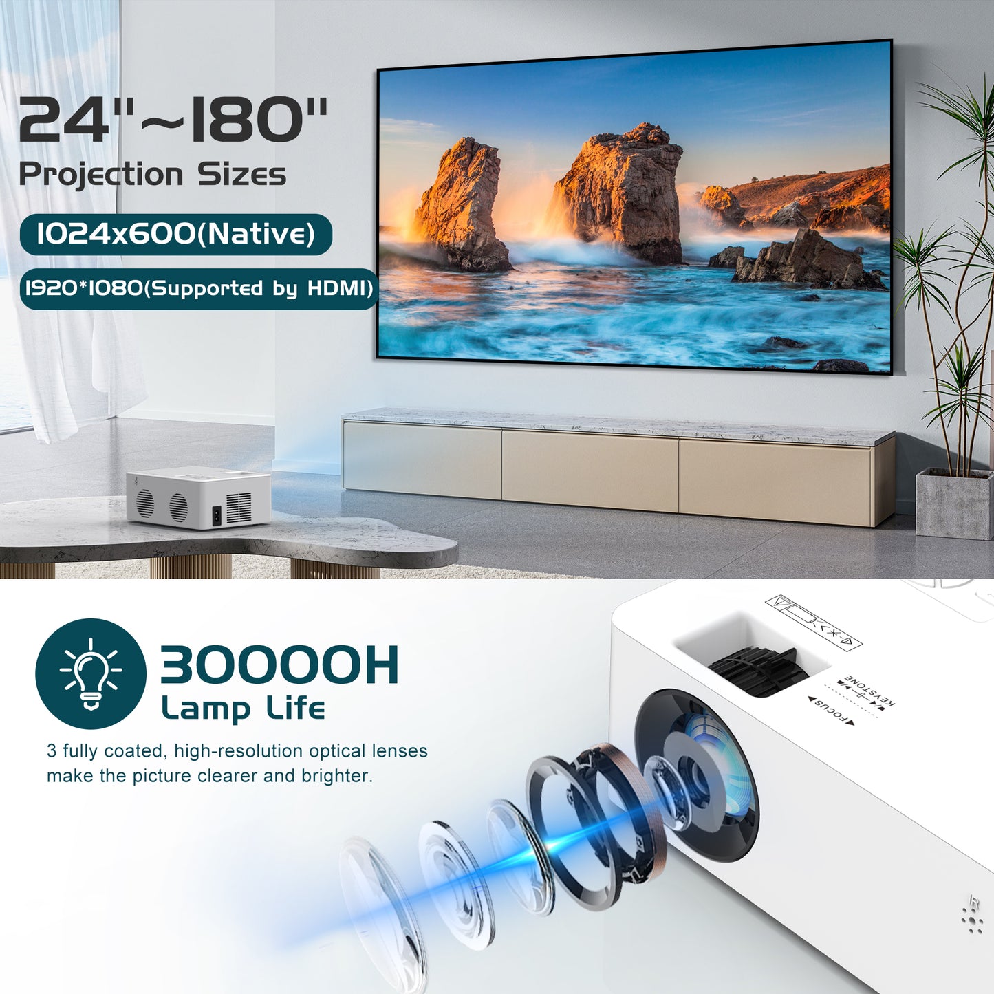 1080P projector with Bluetooth